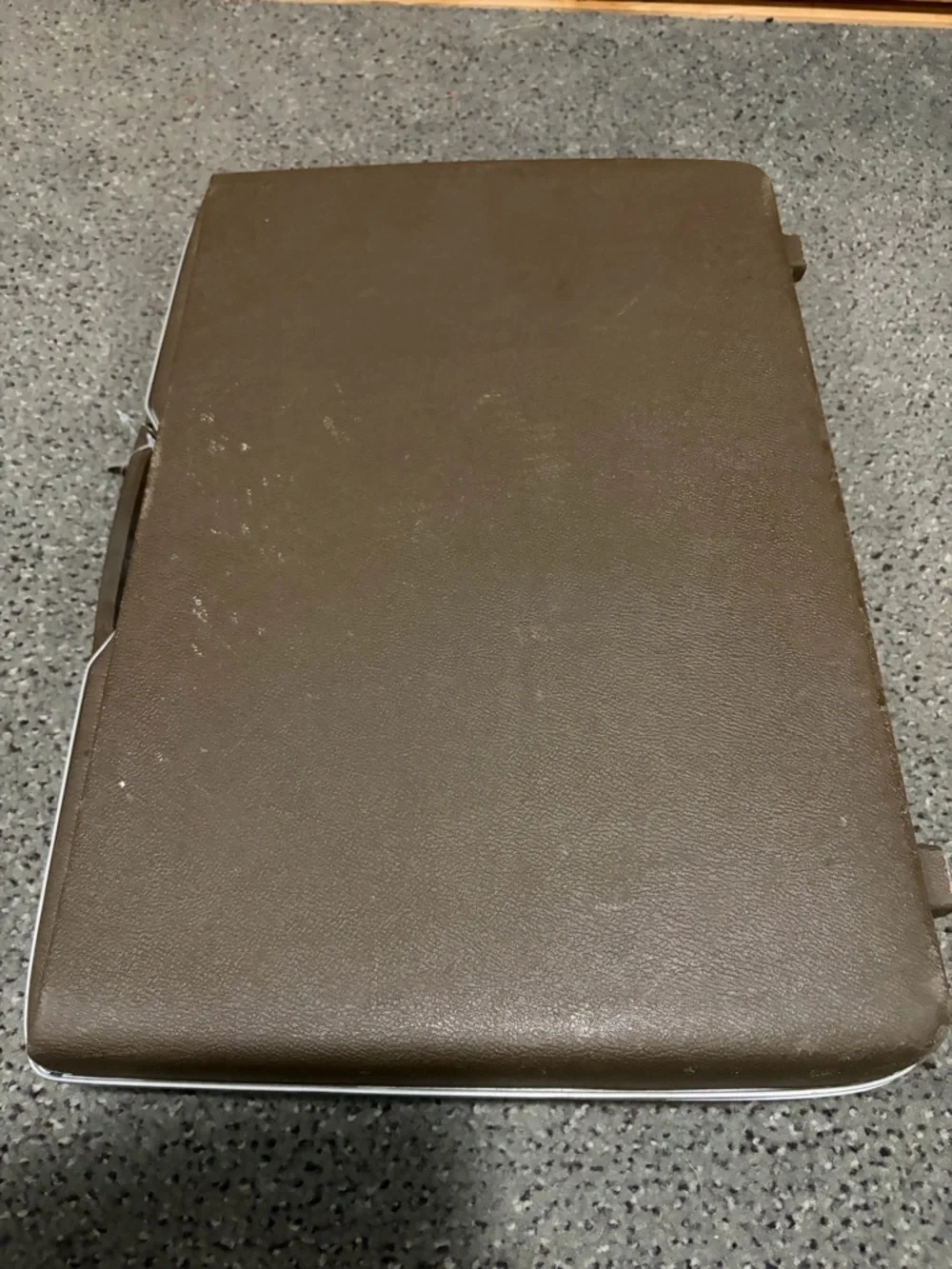 Brown & Silver Hard-Sided Briefcase with Brown Interior
